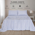 RUVANTI Flannel Sheets Twin Size - 100% Cotton Double Brushed Twin Sheets Set, Deep Pockets 16 Inches, All Seasons Breathable & Extra Soft Bed Sheets, Warm & Cozy, 3 Piece, Snow Flake Grey