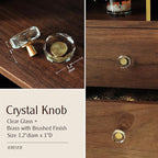 JEREVER 6 Pack Glass Crystal Knobs Brass Drawer Pull Cabinet Handle Gold Furniture Hardware for Dresser Kitchen (Polygon)