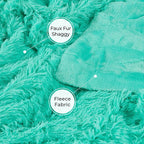 Tuddrom Decorative Extra Soft Faux Fur Throw Blanket 50"x60",Solid Reversible Fuzzy Lightweight Long Hair Shaggy Blanket,Fluffy Cozy Plush Fleece Comfy Microfiber Blanket for Couch Sofa Bed,Teal Blue