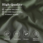 Monbix Twin XL Size Comforter Set - Extra Long 5 Pieces Dorm Bedding Sets, Quilting Design Fluffy Bed in a Bag Twin XL with Sheets, Pillowcase & Sham(Olive Green)