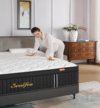 Full Size Mattress,12 Inch Hybrid Full Mattress in a Box with Memory Foam & Individual Pocket Spring for Edge Support,Pressure Relief,Medium Firm,CertiPUR-US.