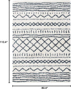 SAFAVIEH Arizona Shag Collection Area Rug - 6'7" x 9'2", Ivory & Slate, Moroccan Design, Non-Shedding & Easy Care, 1.6-inch Thick Ideal for High Traffic Areas in Living Room, Bedroom (ASG741M)