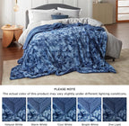 Bedsure GentleSoft Sherpa Fluffy Blanket Queen Size for Bed - Fleece Warm and Cozy for Women Gift, Plush & Fuzzy Faux Fur Christmas Blanket for Couch, Sofa Decor, Tie Dye Design, Indigo, 90x90 Inches