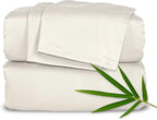 Short Queen Sheets by Pure Bamboo for RV Camper (60"x75") - Genuine 100% Organic Viscose Derived from Bamboo Bed Sheet Set, Soft & Cooling, Lifetime Quality Promise (Short Queen, Ivory)