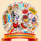 100 PCS Spain Travel Stickers Pack, España Vinyl Waterproof Stickers of Madrid Catalunya Landmarks Flamenco Food and Culture, 9 Sheets for Laptop Water Bottle Scrapbook