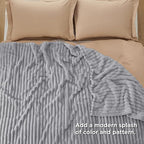 Bedsure GentleSoft Blankets Queen Size for Bed - Cozy Soft Blankets for Women, Cute Large Fleece Throws for Girls, Light Grey, 90x90 Inches