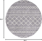 SAFAVIEH Arizona Shag Collection Area Rug - 3'2" Round, Grey & Ivory, Moroccan Design, Non-Shedding & Easy Care, 1.6-inch Thick Ideal for High Traffic Areas in Living Room, Bedroom (ASG741G)