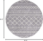 SAFAVIEH Arizona Shag Collection Area Rug - 5'1" Round, Grey & Ivory, Moroccan Design, Non-Shedding & Easy Care, 1.6-inch Thick Ideal for High Traffic Areas in Living Room, Bedroom (ASG741G)