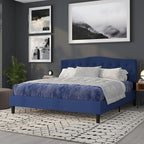Flash Furniture Cambridge Tufted Upholstered King Size Headboard in Navy Fabric