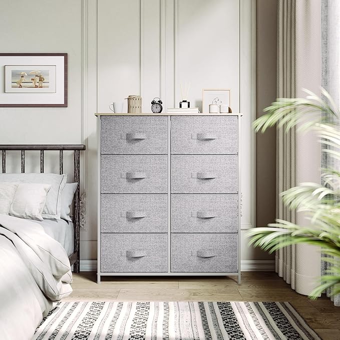 YITAHOME Dresser with 8 Drawers - Fabric Tower for Bedroom, Dresser & Chest of Drawers, Fabric Storage Tower, Organizer Unit for Bedroom, Hallway, Closets