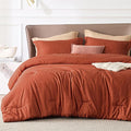 Bedsure California King Comforter Set - Burnt Orange Soft Bedding for All Seasons, Cationic Dyed Bed Set, 3 Pieces, 1 California King Size Comforter (104"x96") and 2 Pillow Shams (20"x36"+2")