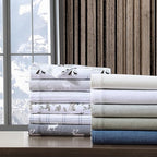 Eddie Bauer - King Sheets, Cotton Flannel Bedding Set, Brushed For Extra Softness, Cozy Home Decor (Elk Grove, King)