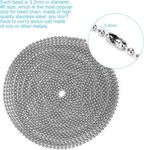 200 Inch Ceiling Fan Pull Chain, (Upgrade Rust Proof) 3.2mm Beaded Pull Chains Extension, Light Chain Pulls Extenders Great Pulling Force Stainless Steel with 24 Matching Connectors 2 Styles, By PSISO