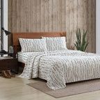 Eddie Bauer - Full Sheets, Cotton Flannel Bedding Set, Brushed For Extra Softness, Cozy Home Decor (Ski Line White, Full)