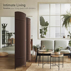 Sorbus 4 Panel Room Divider 6 ft. Tall - Privacy Screen, Extra Wide Double Hinged Panels, Mesh Hand-Woven Design, Partition Room Dividers and Folding Privacy Screens, Wall Divider for Room Separation