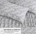 RUVANTI Flannel Sheets Full Size - 100% Cotton Double Brushed Bed Sheets Set, Deep Pockets 16 Inches, All Seasons Breathable & Extra Soft Full Sheets, Warm & Cozy, 4 Piece, Pacific