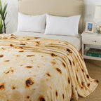 Burritos Tortilla Blanket Twin Size- Premium Lightweight Anti-Static Tortilla Throw Soft Couth Sofa Cozy Warm Flannel Taco Blanket Plush Gift for Daughter Mom, Bedroom Decor 66" x 90"(Burritos Twin)