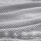 Bedsure Cotton Duvet Cover Queen - 100% Cotton Waffle Weave Grey Duvet Cover Queen Size, GentleSoft™ and Breathable Bedding Set for All Season, 3 Pieces, 90"x90"