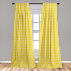 Ambesonne Yellow Window Curtains, Moroccan Trellis Pattern in Yellow Tones Vintage Eastern Pattern, Lightweight Decor 2-Panel Set with Rod Pocket, Pair of - 28" x 84", Mustard Yellow