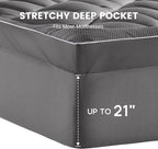 SLEEP ZONE Extra Thick Full Mattress Topper for Back Pain, Plush Breathable Thick Mattress Pad Cover, Down Alternative Soft Bed Topper with Elastic Fitted Deep Pocket
