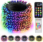 Dazzle Bright Smart Christmas String Lights, 164FT 500 LED RGB Color Changing String Lights with Remote & App Controlled, Halloween Decorations for Indoor Outdoor Holiday Xmas Tree Party Decor