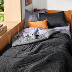 Bedsure Twin/Twin XL Comforter Set - Cooling and Warm Bed Set, Charcoal Black Reversible Bedding for All Season, 2 Pieces, 1 Twin/Twin XL Size Comforter (68"x88") and 1 Pillow Case (20"x26")