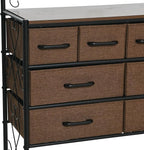 Household Essentials Victorian Style 8-Drawer and Bottom Shoe Shelf Storage Organizer Unit, Black and Walnut Color