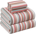 RUVANTI Flannel Sheets Full Size - 100% Cotton Double Brushed Bed Sheets Set, Deep Pockets 16 Inches, All Seasons Breathable & Extra Soft Full Sheets, Warm & Cozy, 4 Piece, Multi Chevron Stripe