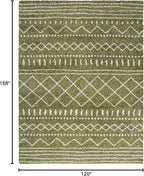 SAFAVIEH Arizona Shag Collection Area Rug - 10' x 14', Green & Ivory, Moroccan Design, Non-Shedding & Easy Care, 1.6-inch Thick, Ideal for The Living Room, Dining, Bedroom (ASG741X)