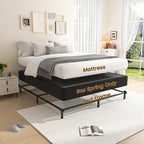 MAF Cal King Size King Box Spring, 10 Inch High Profile Box Spring Cal King 3500 lbs Black Heavy Duty Metal Mattress Foundation with Easy Clean Fabric Cover, Easy Assembly