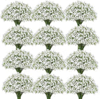 100 Pcs Babys Breath Artificial Flowers, Baby Breath Flowers Artificial Bulk, Real Touch White Fake Flowers, Faux Babies Breath Gypsophila for Wedding Home Decor Floral Arrangement