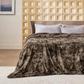 Bedsure GentleSoft Sherpa Fluffy Blanket King Size for Bed - Fleece Warm and Cozy for Women Gift, Plush & Fuzzy Faux Christmas Fur Blanket for Couch, Sofa Decor, Tie Dye Design, Brown, 108x90 Inches