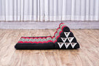 Leewadee 1-Fold Mat with Triangle Cushion – Comfortable TV Pillow, Foldable Mattress with Cushion Made of Kapok, 30 x 20 inches, Black Red