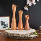 OLEEK wooden taper candle holders - wood taper candle holders for Table Centerpiece - wood candlestick holders (9", 8", 6") - wooden candlestick holder for 7/8" candle stick candlesticks holders woods