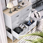 YITAHOME 8 Drawers Dresser - Fabric Storage Tower, Organizer Unit for Room, Living Room & Closets - Sturdy Steel Frame, Easy Pull Fabric Bins & Wooden Top