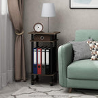 Furinno Turn-N-Tube Tall End Table, Columbia Walnut/Black/Dark Brown