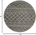 SAFAVIEH Arizona Shag Collection 8' Round Brown / Ivory ASG741B Moroccan Non-Shedding Living Room Bedroom Dining Room Entryway Plush 1.6-inch Thick Area Rug