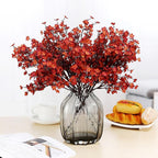 JAKY-Global Babys Breath Silk Artificial Flowers Bulk 20pcs for Fall Decor Fake Flower Bouquet Bulk for Home Kitchen Indoor Bouquet Floral Arrangement Table Centerpieces Party Decor(Burnt Red Brown)