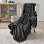 Bedsure GentleSoft Twin XL Fleece Blanket Dorm Bedding - Lightweight Soft Cozy Blankets for Bed, Sofa, Couch, Travel, Camping, Charcoal, 66"x90"