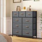 YITAHOME Dresser with 9 Drawers, Fabric Dresser for Bedroom, Living Room, Hallway, Closets (Dark Grey)
