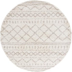 SAFAVIEH Arizona Shag Collection Accent Rug - 4' Round, Ivory & Beige, Non-Shedding, 1.5-inch Thick, Ideal for Living Room, Foyer, Bedroom (ASG741A-4R)