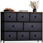 Sorbus Dresser with 8 Drawers - Chest Organizer Unit with Steel Frame Wood Top & Handle Easy Pull Fabric Bins for Clothes - Wide Storage Furniture for Bedroom, Hallway, Living Room, Nursery & Closet