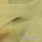 OVZME Mustard Yellow Half Window Sheer Curtains, Modern Top Dual Rod Pocket Light Filtering Voile Drapes for Small Window Cafe Sheer Curtains 2 Panels, 42W x 14L Inch