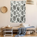 Ambesonne Grey Tapestry, Illustration of Tropical Monstera Leaves Classical with Soft Colors Nature, Wall Hanging for Bedroom Living Room Dorm, 60" X 80", Coconut Gray