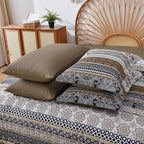 Cottolester Brown Comforter Set Queen Size,Boho Fall Bed in a Bag 8 Pieces,Paisley Soft Microfiber Bedding Comforter Set