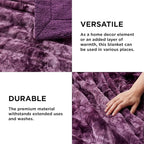 Bedsure GentleSoft Sherpa Fluffy Blanket Queen Size for Bed - Fleece Warm and Cozy for Women Gift, Plush & Fuzzy Faux Christmas Fur Blanket for Couch, Sofa Decor, Tie Dye Design, Purple, 90x90 Inches