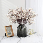 JAKY-Global Babys Breath Fabric Cloth Artificial Flowers 6 Bundle European Fake Silk Plants Decor Wedding Party Decoration Bouquets Real Touch DIY Home Garden (Beige, 6 Bundles)