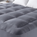Ultra Soft Queen RV Size Mattress Topper - Viscose Made from Bamboo Pillow Top Mattress Pad for Back Pain Relief - Naturally Cooling for Hot Sleepers, Gray