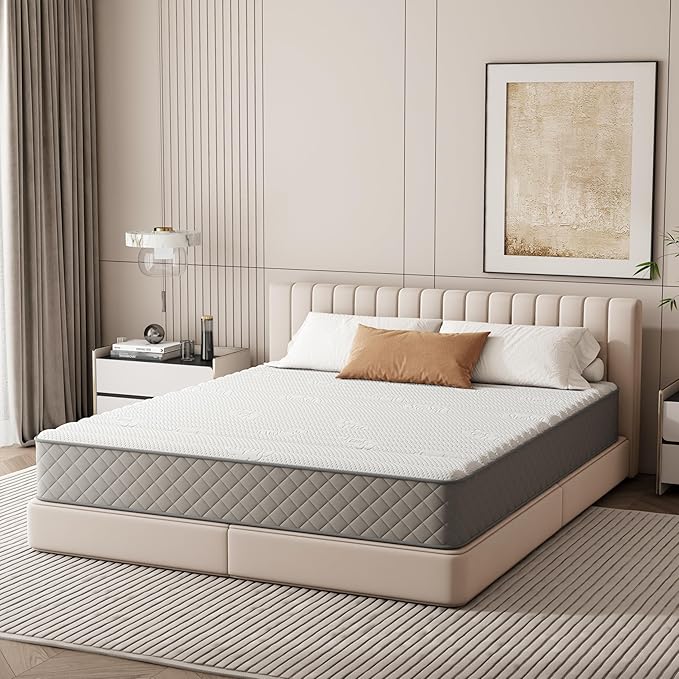 PurrJoys Full Mattress, 10 Inch Hybrid Double Mattress with Cooling Gel Memory Foam and Pocket Springs, CertiPUR-US Certified, Medium Firm