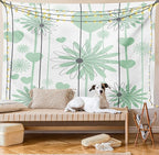 Lunarable Hearts Tapestry, Floral Abstract Striped Background Soft Color Daisies Nature Flourish, Wide Wall Hanging for Bedroom Living Room Dorm, 60" X 40", Mint Green Charcoal Grey